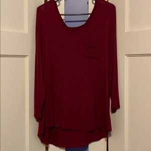 3/4 sleeve maroon top from Maurice’s. NWOT